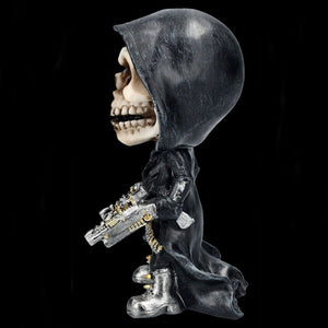 Mechanical Reaper Skeleton Statue Display Resin Crafts Skull Figurine Scary Halloween Tabletop Living Room Garden Home Decorati acacuss