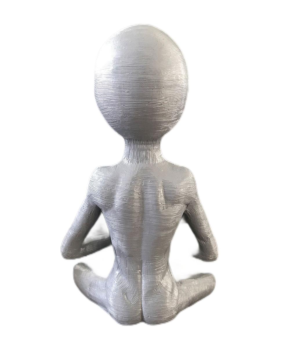 Meditation Alien Resin Ornaments UFO Decoration Statue Garden Home Office Yard Art Decor For Indoor Outdoor acacuss