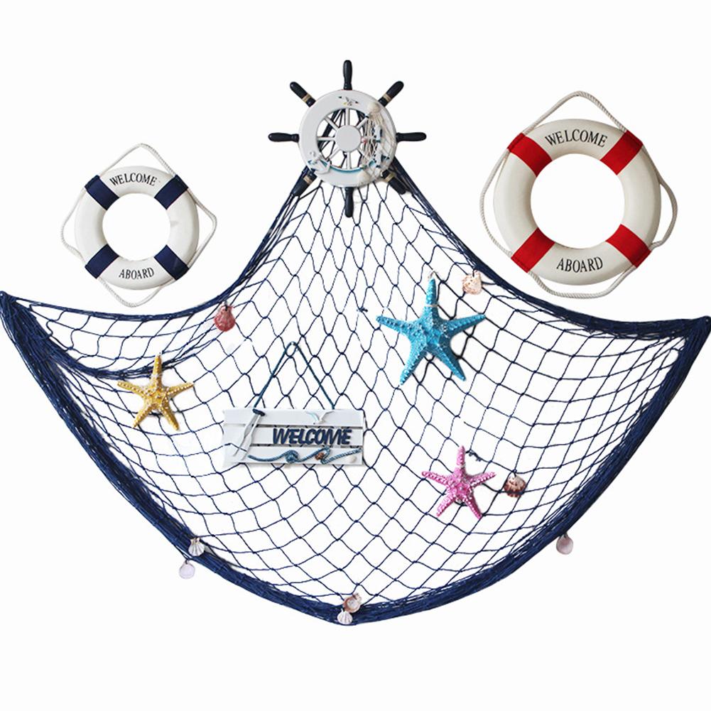 Mediterranean Decorative Fishing Net Hemp Rope Photography Props Background Wall Decoration acacuss