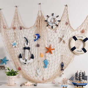 Mediterranean Decorative Fishing Net Hemp Rope Photography Props Background Wall Decoration acacuss