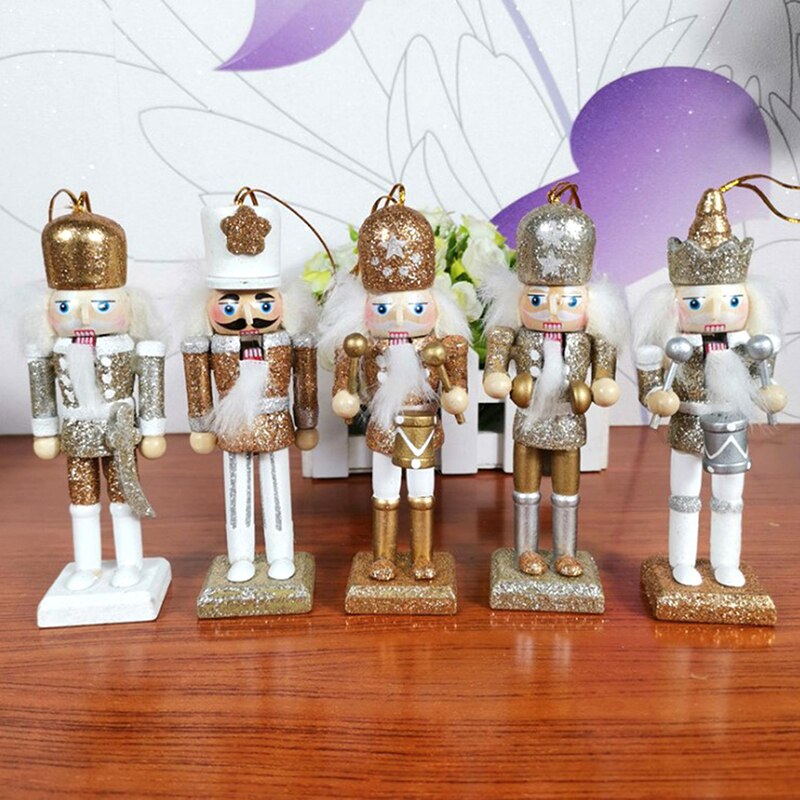 Merry Christmas Decoration Kids Nutcracker Soldier Doll Wooden Pendants New Year Decor Ornaments For Xmas Tree Decor acacuss