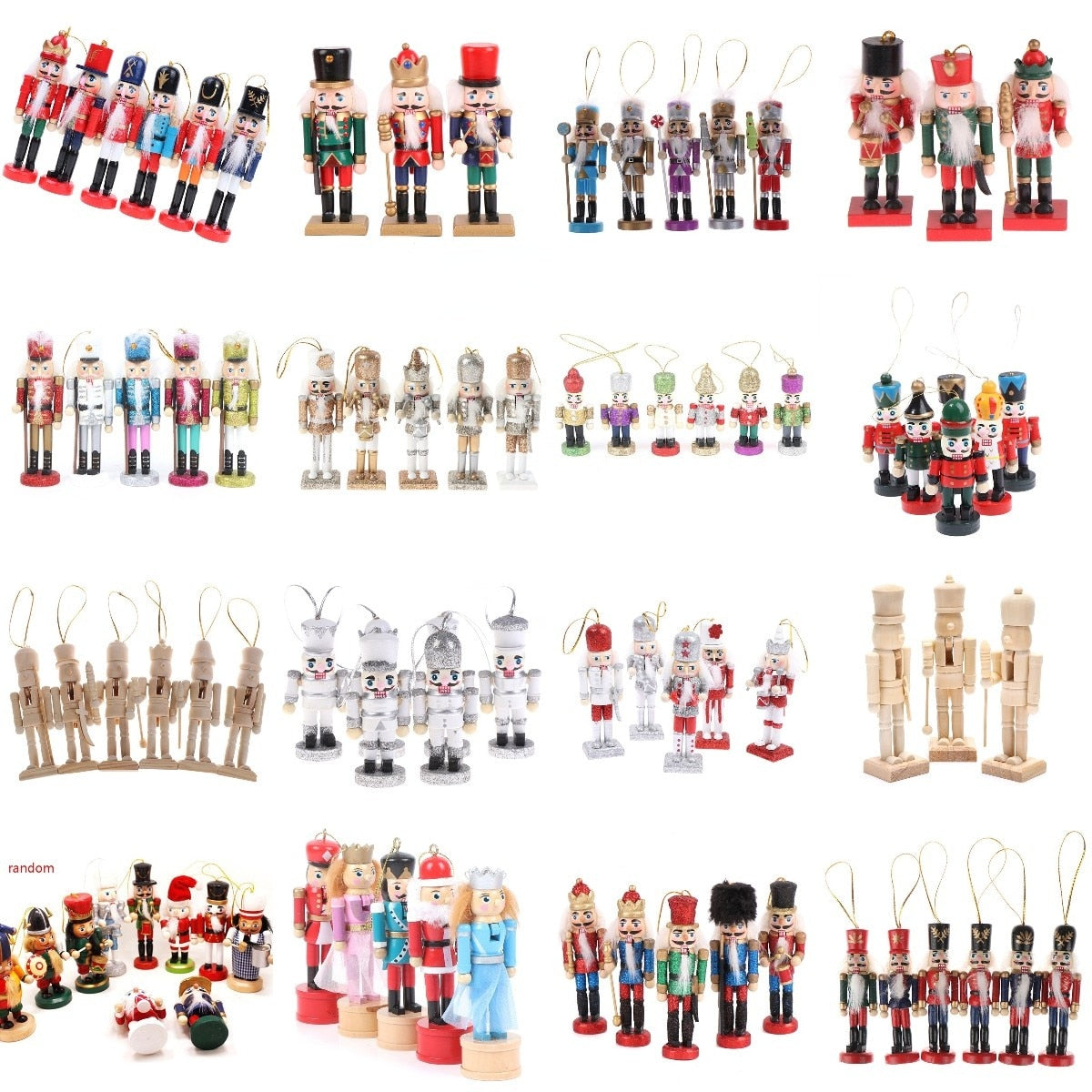 Merry Christmas Decoration Kids Nutcracker Soldier Doll Wooden Pendants New Year Decor Ornaments For Xmas Tree Decor acacuss
