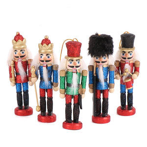 Merry Christmas Decoration Kids Nutcracker Soldier Doll Wooden Pendants New Year Decor Ornaments For Xmas Tree Decor acacuss