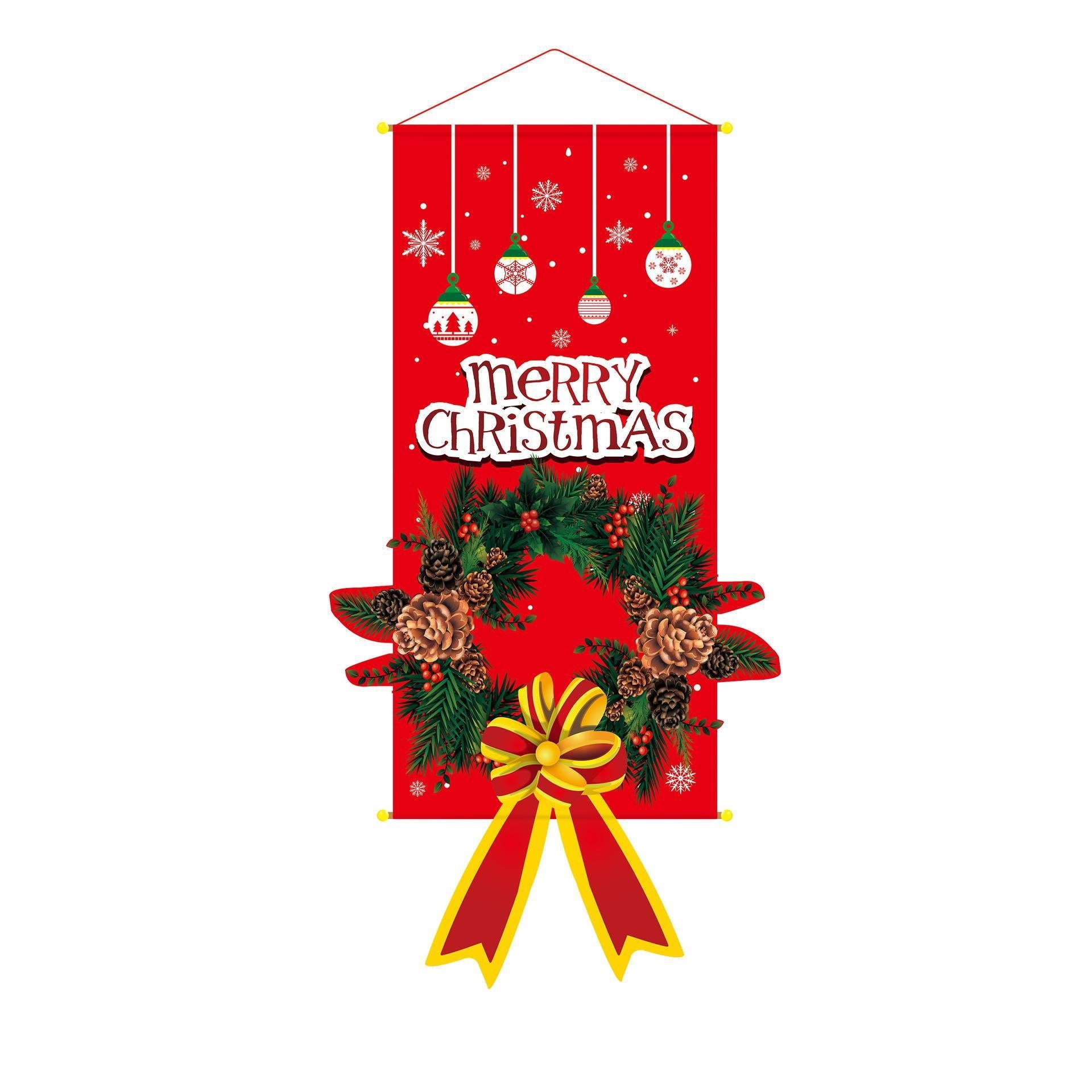 2023 Merry Christmas Hanging Cloth Banner Creative Cartoon Background Fabric Christmas Decor for Home Xmas Pendants Navidad Noel acacuss