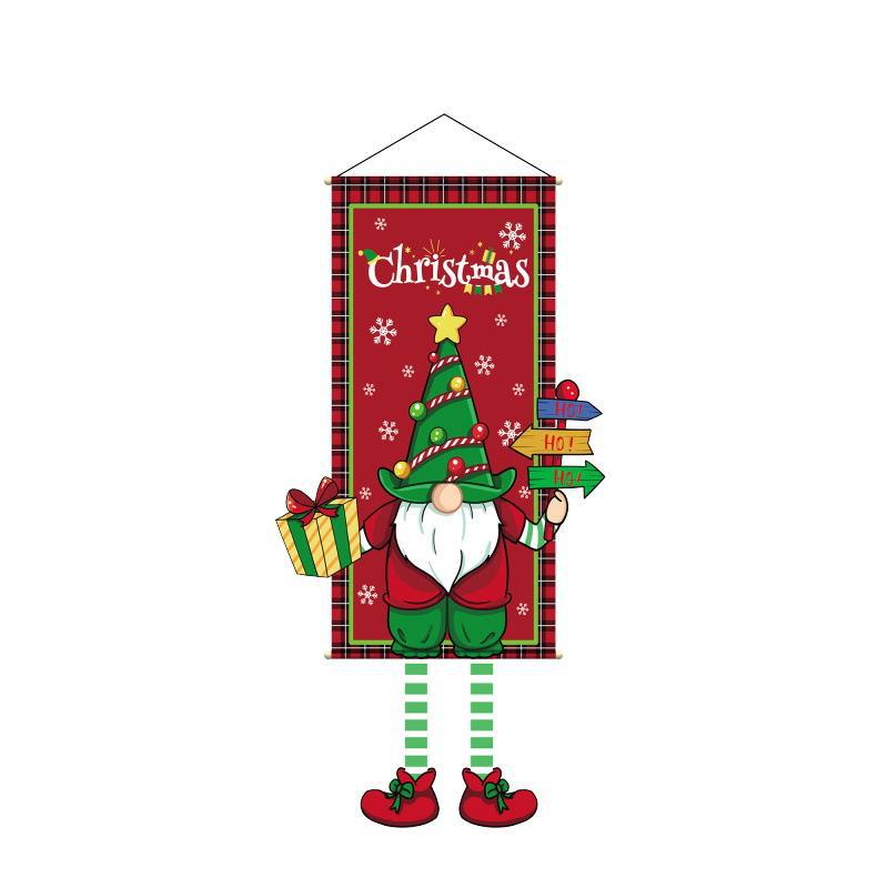 2023 Merry Christmas Hanging Cloth Banner Creative Cartoon Background Fabric Christmas Decor for Home Xmas Pendants Navidad Noel acacuss