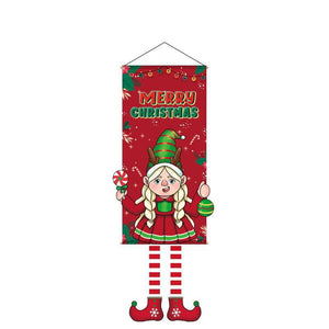 2023 Merry Christmas Hanging Cloth Banner Creative Cartoon Background Fabric Christmas Decor for Home Xmas Pendants Navidad Noel acacuss