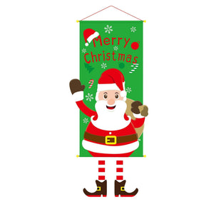 2023 Merry Christmas Hanging Cloth Banner Creative Cartoon Background Fabric Christmas Decor for Home Xmas Pendants Navidad Noel acacuss