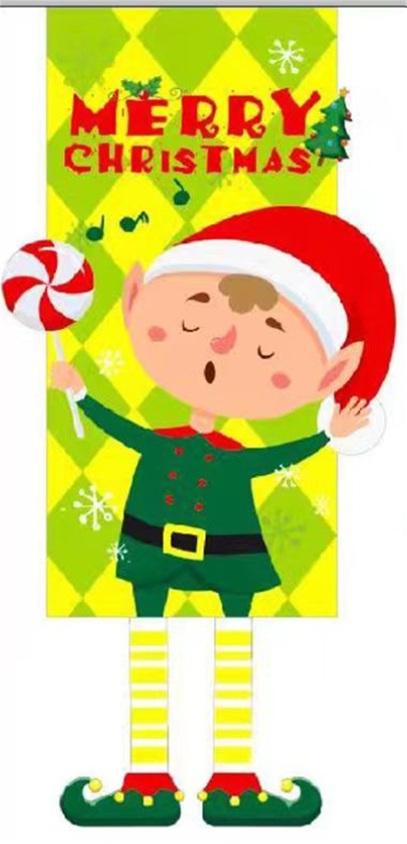 2023 Merry Christmas Hanging Cloth Banner Creative Cartoon Background Fabric Christmas Decor for Home Xmas Pendants Navidad Noel acacuss