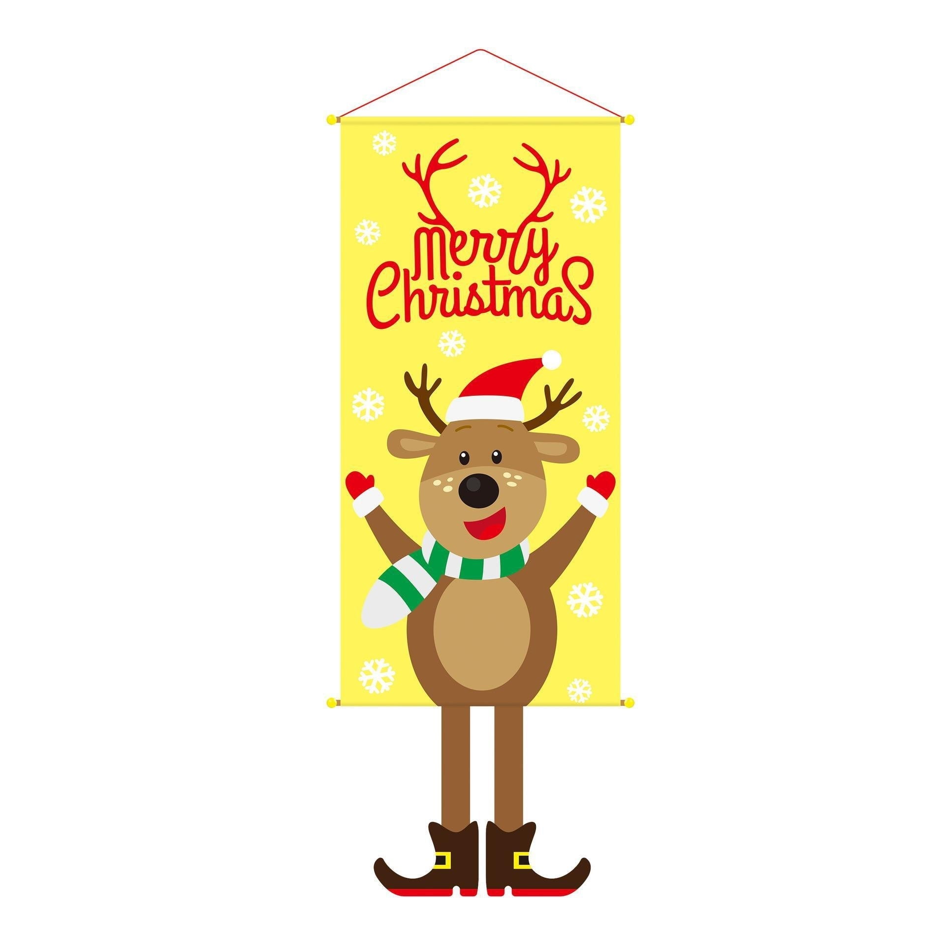 2023 Merry Christmas Hanging Cloth Banner Creative Cartoon Background Fabric Christmas Decor for Home Xmas Pendants Navidad Noel acacuss