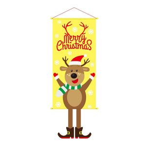 2023 Merry Christmas Hanging Cloth Banner Creative Cartoon Background Fabric Christmas Decor for Home Xmas Pendants Navidad Noel acacuss