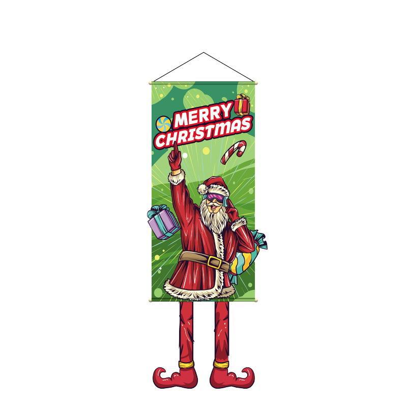 2023 Merry Christmas Hanging Cloth Banner Creative Cartoon Background Fabric Christmas Decor for Home Xmas Pendants Navidad Noel acacuss