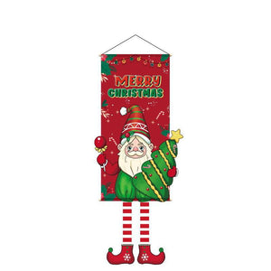 2023 Merry Christmas Hanging Cloth Banner Creative Cartoon Background Fabric Christmas Decor for Home Xmas Pendants Navidad Noel acacuss