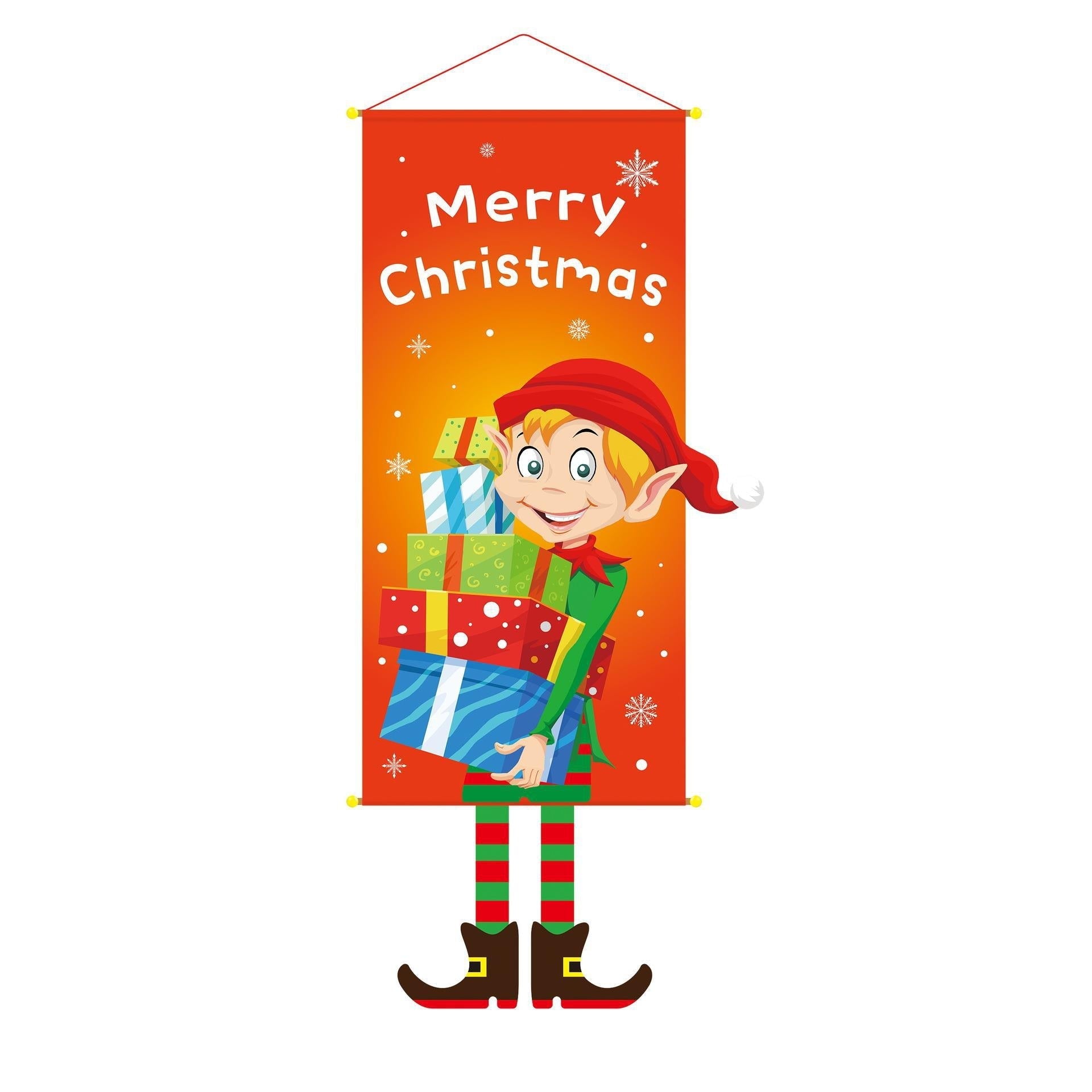 2023 Merry Christmas Hanging Cloth Banner Creative Cartoon Background Fabric Christmas Decor for Home Xmas Pendants Navidad Noel acacuss