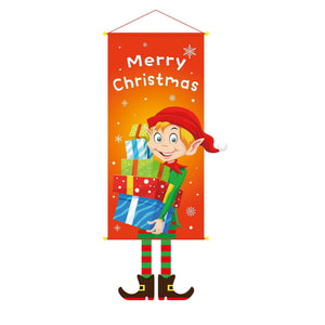 2023 Merry Christmas Hanging Cloth Banner Creative Cartoon Background Fabric Christmas Decor for Home Xmas Pendants Navidad Noel acacuss