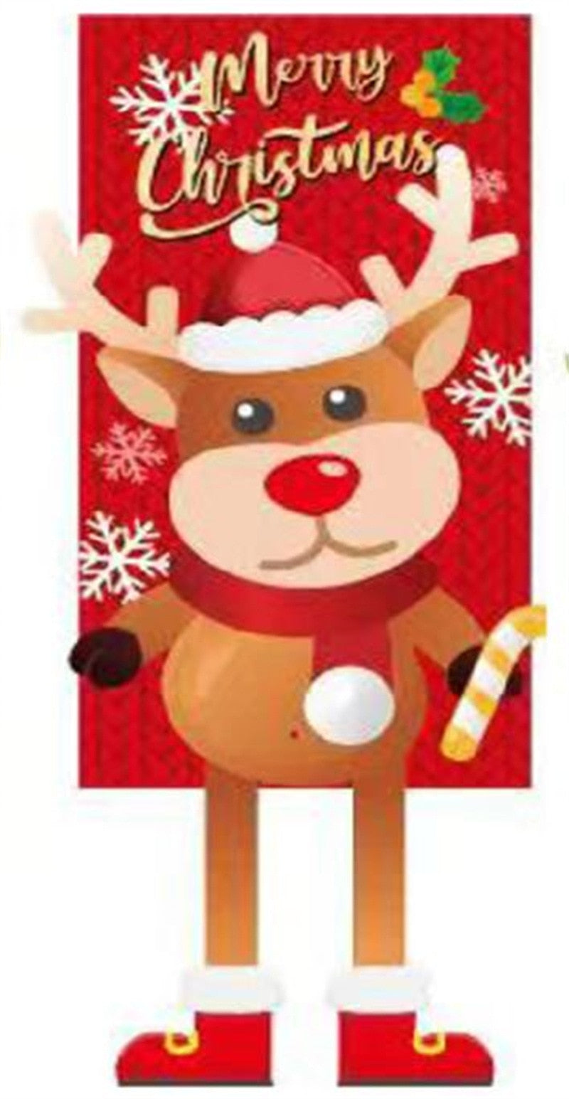 2023 Merry Christmas Hanging Cloth Banner Creative Cartoon Background Fabric Christmas Decor for Home Xmas Pendants Navidad Noel acacuss