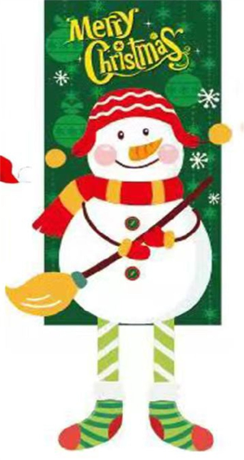 2023 Merry Christmas Hanging Cloth Banner Creative Cartoon Background Fabric Christmas Decor for Home Xmas Pendants Navidad Noel acacuss
