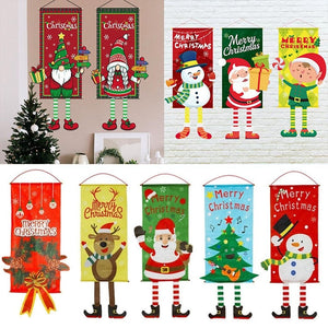 2023 Merry Christmas Hanging Cloth Banner Creative Cartoon Background Fabric Christmas Decor for Home Xmas Pendants Navidad Noel acacuss