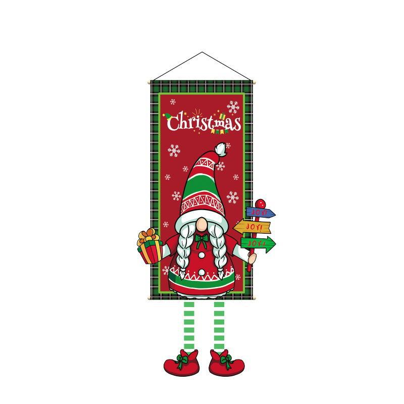 2023 Merry Christmas Hanging Cloth Banner Creative Cartoon Background Fabric Christmas Decor for Home Xmas Pendants Navidad Noel acacuss