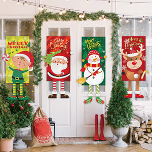 2023 Merry Christmas Hanging Cloth Banner Creative Cartoon Background Fabric Christmas Decor for Home Xmas Pendants Navidad Noel acacuss