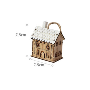 Merry Christmas LED Light Wooden House Luminous Cabin Christmas Decorations for Home DIY Xmas Tree Ornaments Kids Gifts New Year acacuss