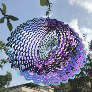 Metal 3D Wind Spinner Chimes Bedroom Indoor Room Outdoor Decor Heart Square Drop Shape Carving Craft Metal 3D Rotating Windchime acacuss