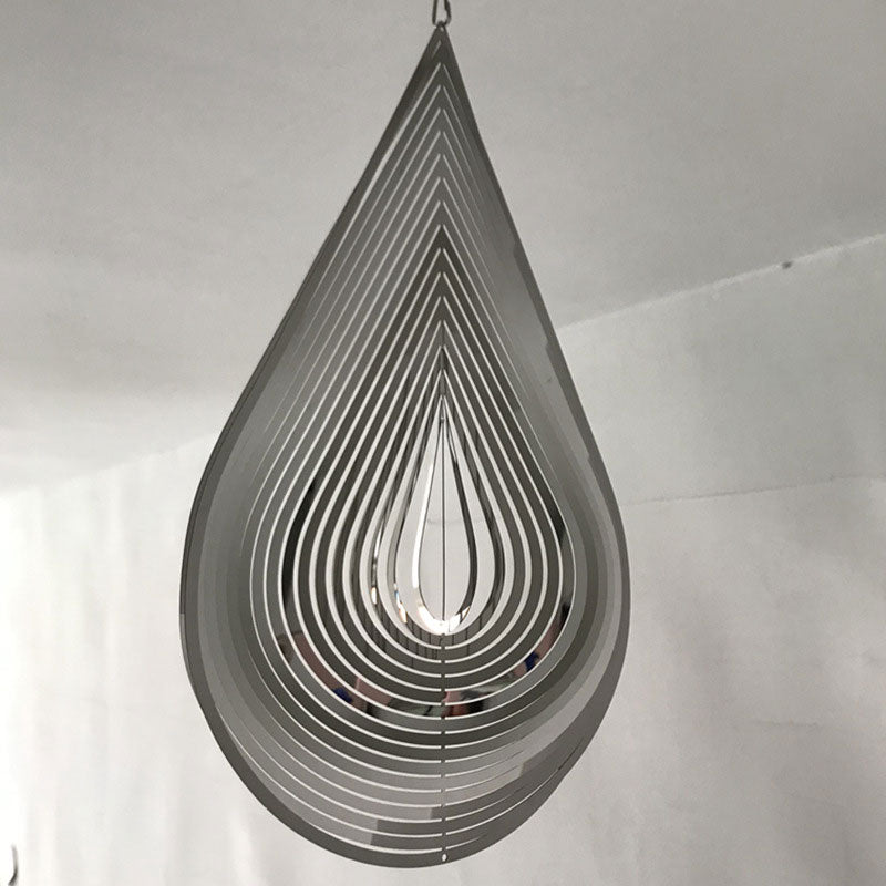 Metal 3D Wind Spinner Chimes Bedroom Indoor Room Outdoor Decor Heart Square Drop Shape Carving Craft Metal 3D Rotating Windchime acacuss