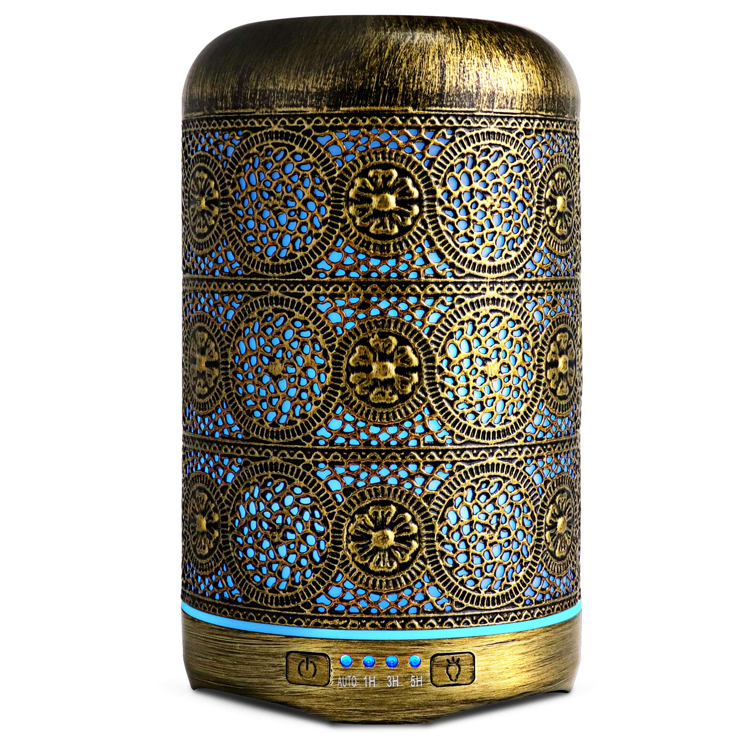Metal Aromatherapy Machine 260ml Essential Oils Diffuser Air Humidifier 7 Colors Night Light Auto Shut Off Timer Office Bedroom acacuss