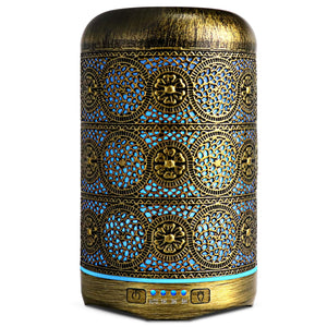Metal Aromatherapy Machine 260ml Essential Oils Diffuser Air Humidifier 7 Colors Night Light Auto Shut Off Timer Office Bedroom acacuss