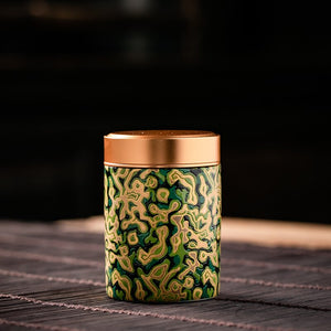 Metal Ceramics Double Layer Tea Caddy Moisture-proof Sealed Tank Portable Small Tea Box Tea Container Home Food Storage Tank acacuss
