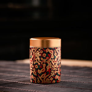 Metal Ceramics Double Layer Tea Caddy Moisture-proof Sealed Tank Portable Small Tea Box Tea Container Home Food Storage Tank acacuss