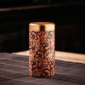 Metal Ceramics Double Layer Tea Caddy Moisture-proof Sealed Tank Portable Small Tea Box Tea Container Home Food Storage Tank acacuss
