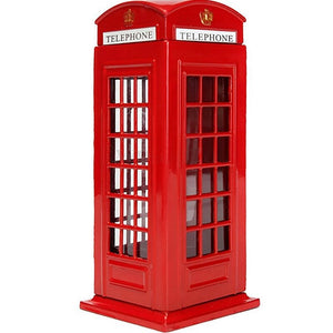 Metal Red British English London Telephone Booth Bank Coin Bank Saving Pot Piggy Bank Red Phone Booth Box 140X60X60Mm acacuss
