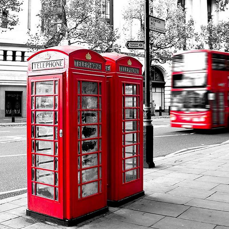 Metal Red British English London Telephone Booth Bank Coin Bank Saving Pot Piggy Bank Red Phone Booth Box 140X60X60Mm acacuss