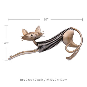 Metal Sculpture Iron Art Cat Handmade Crafts for Office Desk Home Decoration Furnishing Ornaments Statues Gifts acacuss
