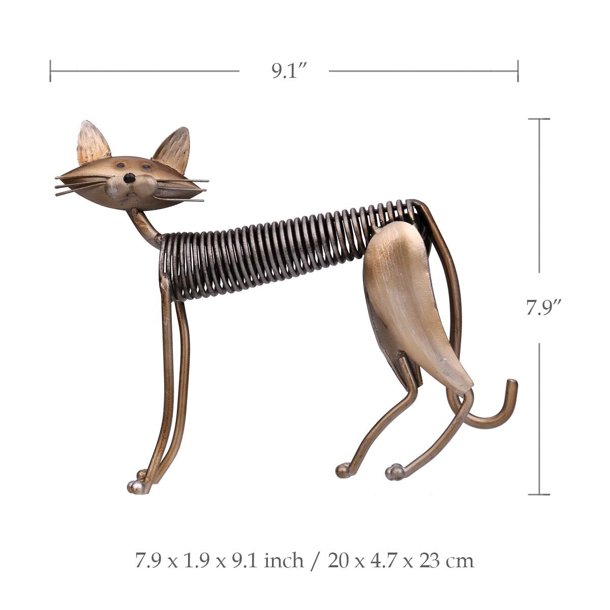 Metal Sculpture Iron Art Cat Handmade Crafts for Office Desk Home Decoration Furnishing Ornaments Statues Gifts acacuss