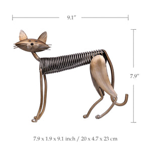 Metal Sculpture Iron Art Cat Handmade Crafts for Office Desk Home Decoration Furnishing Ornaments Statues Gifts acacuss