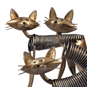 Metal Sculpture Iron Art Cat Handmade Crafts for Office Desk Home Decoration Furnishing Ornaments Statues Gifts acacuss