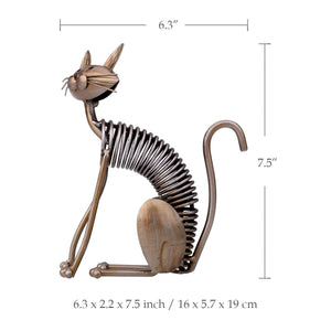 Metal Sculpture Iron Art Cat Handmade Crafts for Office Desk Home Decoration Furnishing Ornaments Statues Gifts acacuss