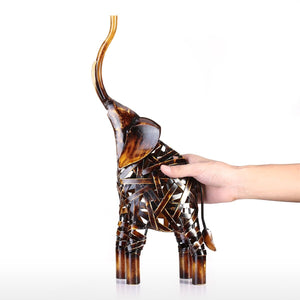 Metal Weaving Elephant Artwork Handmade Iron Elephant Sculpture Home Decoration Crafts Animal Sculpture Decorative Handwork acacuss