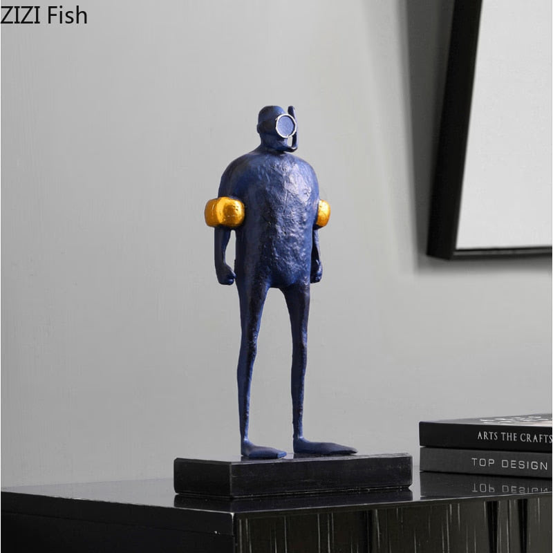 Metal figure ornaments Tabletop statue furnishings Home living room decoration accessories Sculpture Figurines Statuette gift acacuss