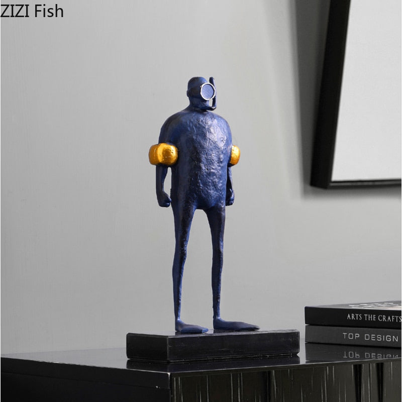 Metal figure ornaments Tabletop statue furnishings Home living room decoration accessories Sculpture Figurines Statuette gift acacuss