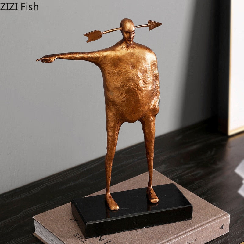 Metal figure ornaments Tabletop statue furnishings Home living room decoration accessories Sculpture Figurines Statuette gift acacuss