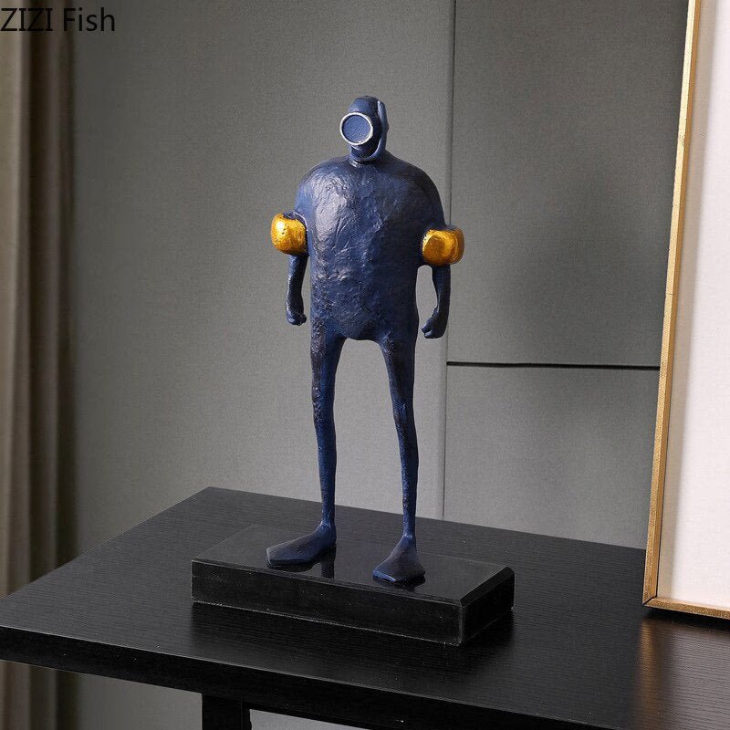 Metal figure ornaments Tabletop statue furnishings Home living room decoration accessories Sculpture Figurines Statuette gift acacuss