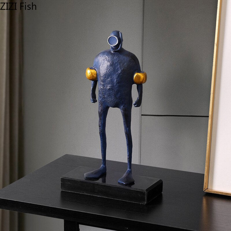 Metal figure ornaments Tabletop statue furnishings Home living room decoration accessories Sculpture Figurines Statuette gift acacuss