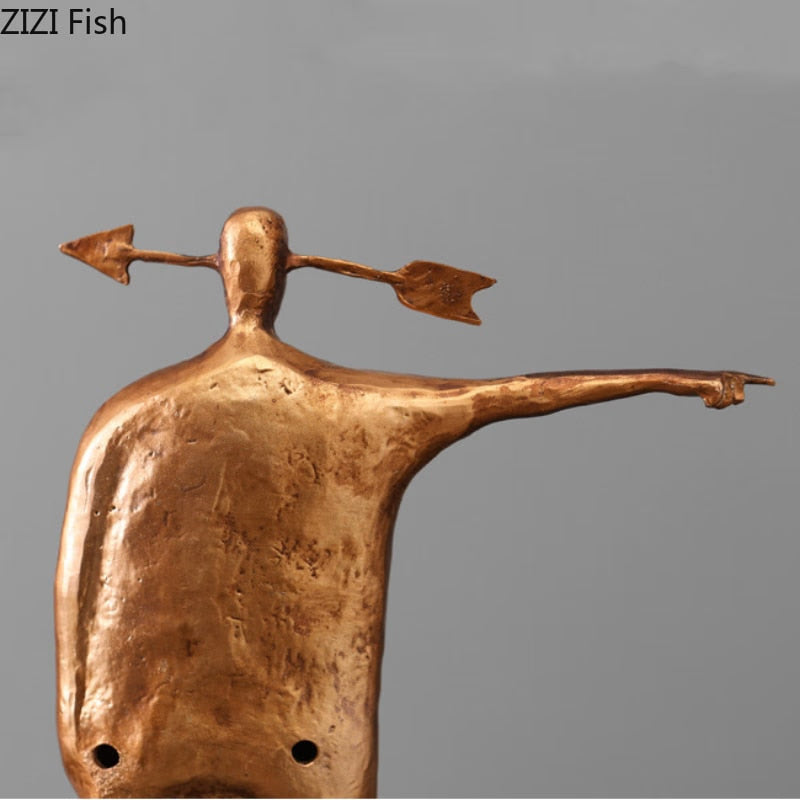 Metal figure ornaments Tabletop statue furnishings Home living room decoration accessories Sculpture Figurines Statuette gift acacuss