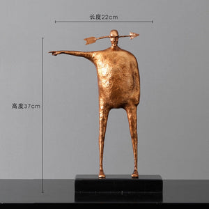 Metal figure ornaments Tabletop statue furnishings Home living room decoration accessories Sculpture Figurines Statuette gift acacuss