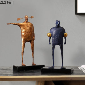 Metal figure ornaments Tabletop statue furnishings Home living room decoration accessories Sculpture Figurines Statuette gift acacuss