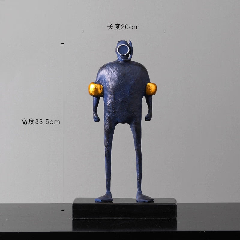 Metal figure ornaments Tabletop statue furnishings Home living room decoration accessories Sculpture Figurines Statuette gift acacuss
