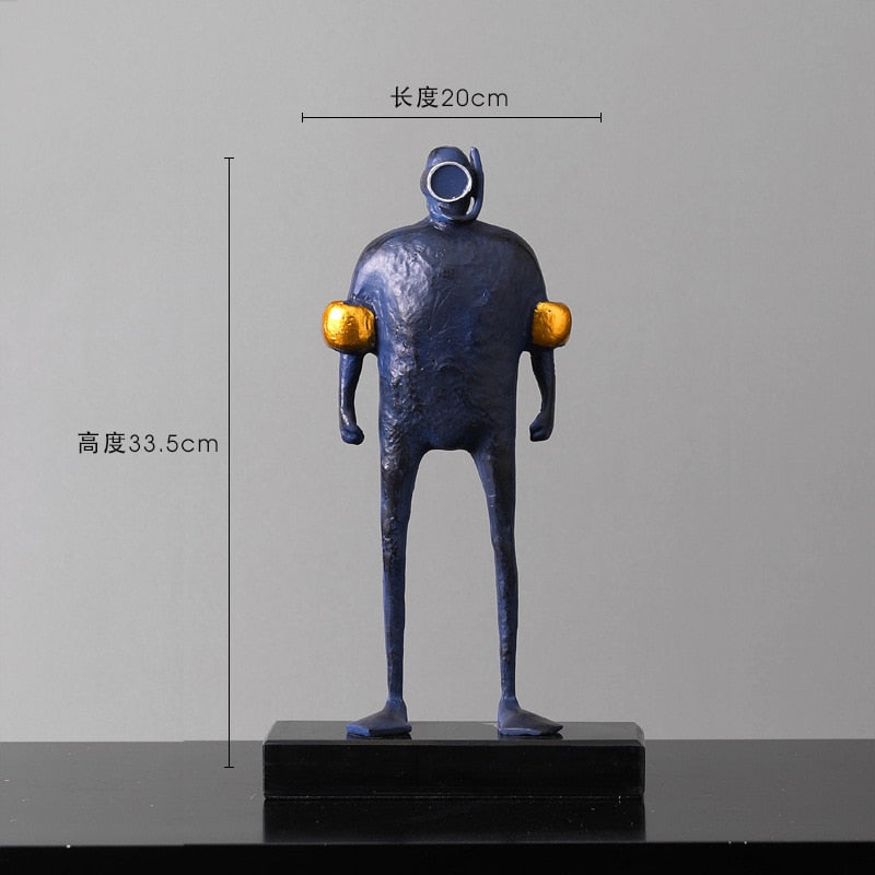 Metal figure ornaments Tabletop statue furnishings Home living room decoration accessories Sculpture Figurines Statuette gift acacuss