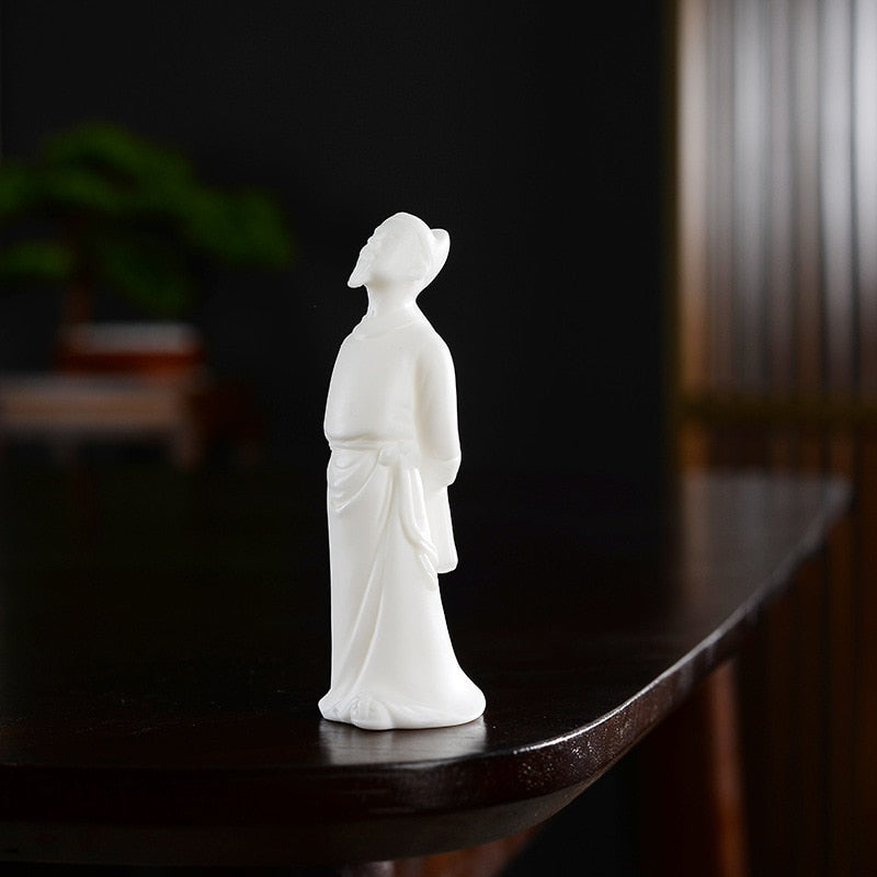 Micro Landscape Decoration Chinese Zen Historical Figures Poetry and Painting Ceramic Garden Pot Bonsai Gardening Accessories acacuss